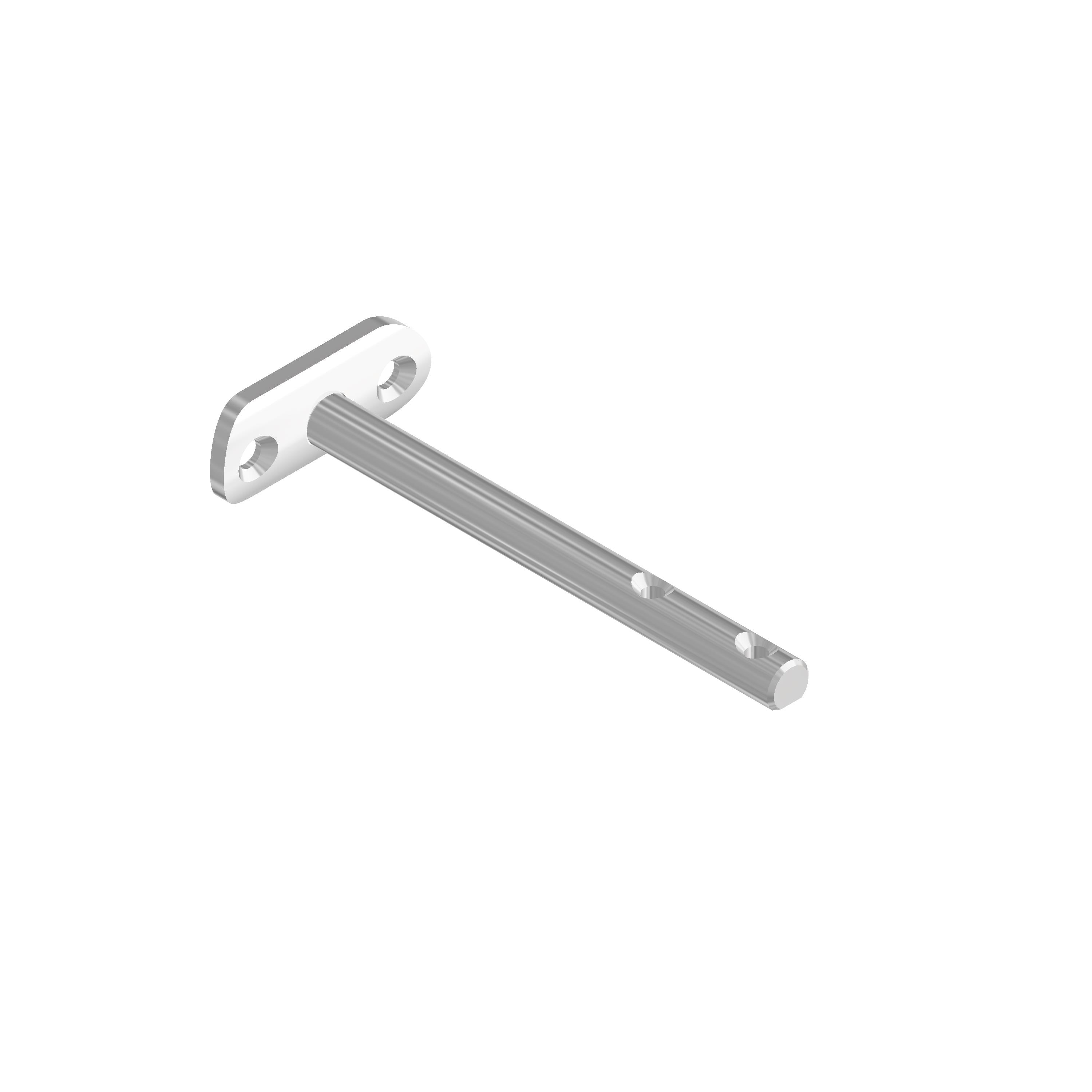 V2A Handlaufträger rund für Ø42,4 mm Rohr, starr, Stift Ø12 x 135 mm für T oder Flachpfosten