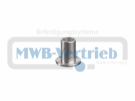 V2A Sprossenschuh Ø35 mm mit Gewinde für Rohr Ø14 mm