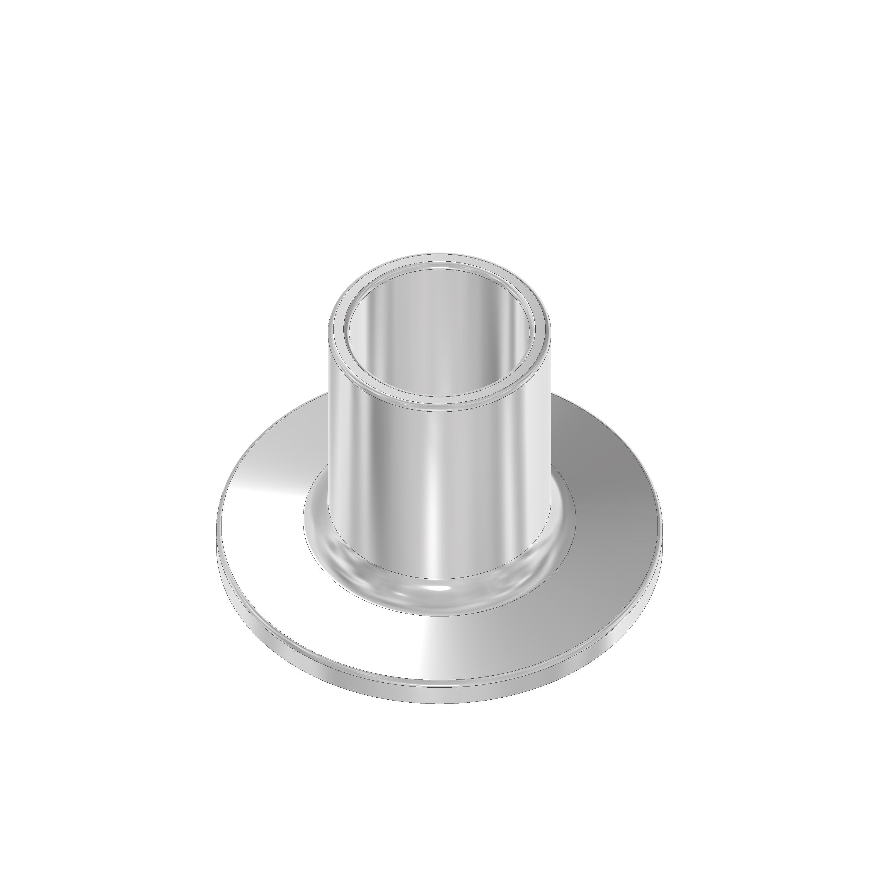 V2A Sprossenschuh Ø40 mm ohne Gewinde für Rohr Ø16 mm mit Bohrung M10