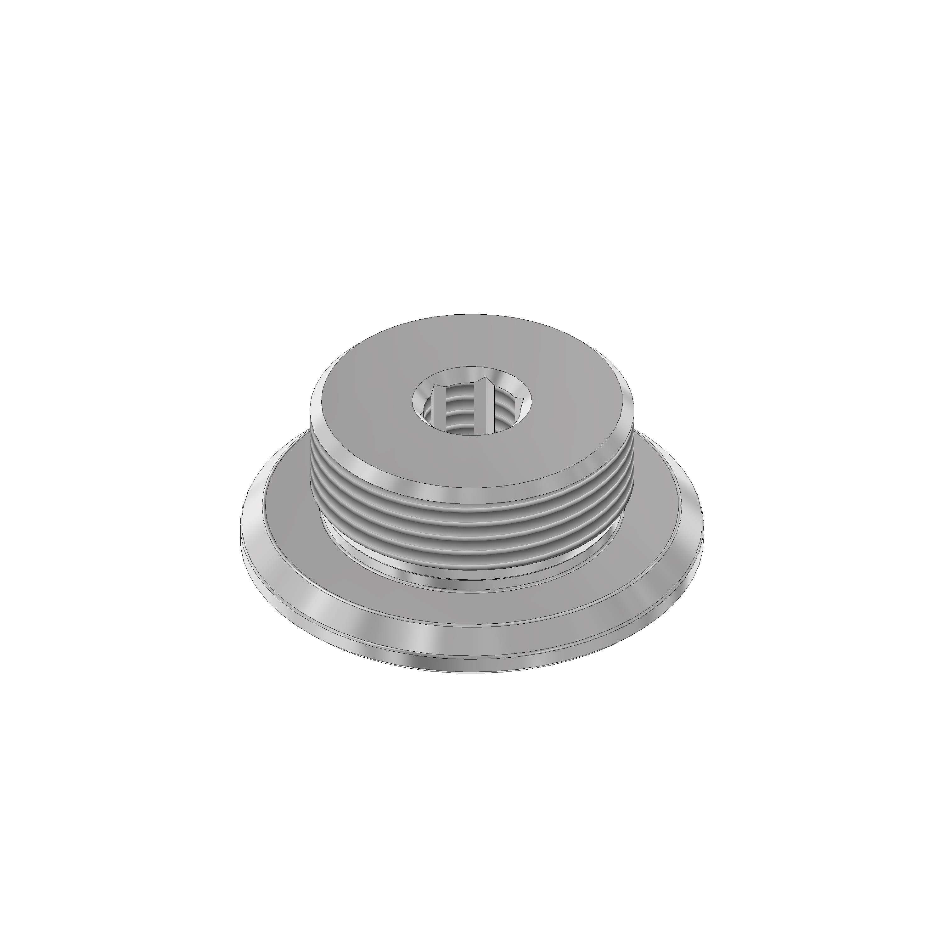 V2A Gewindescheibe Ø40 / M28 mit Innengewinde M10, SW 8 für V2A Rohr Ø30 mm