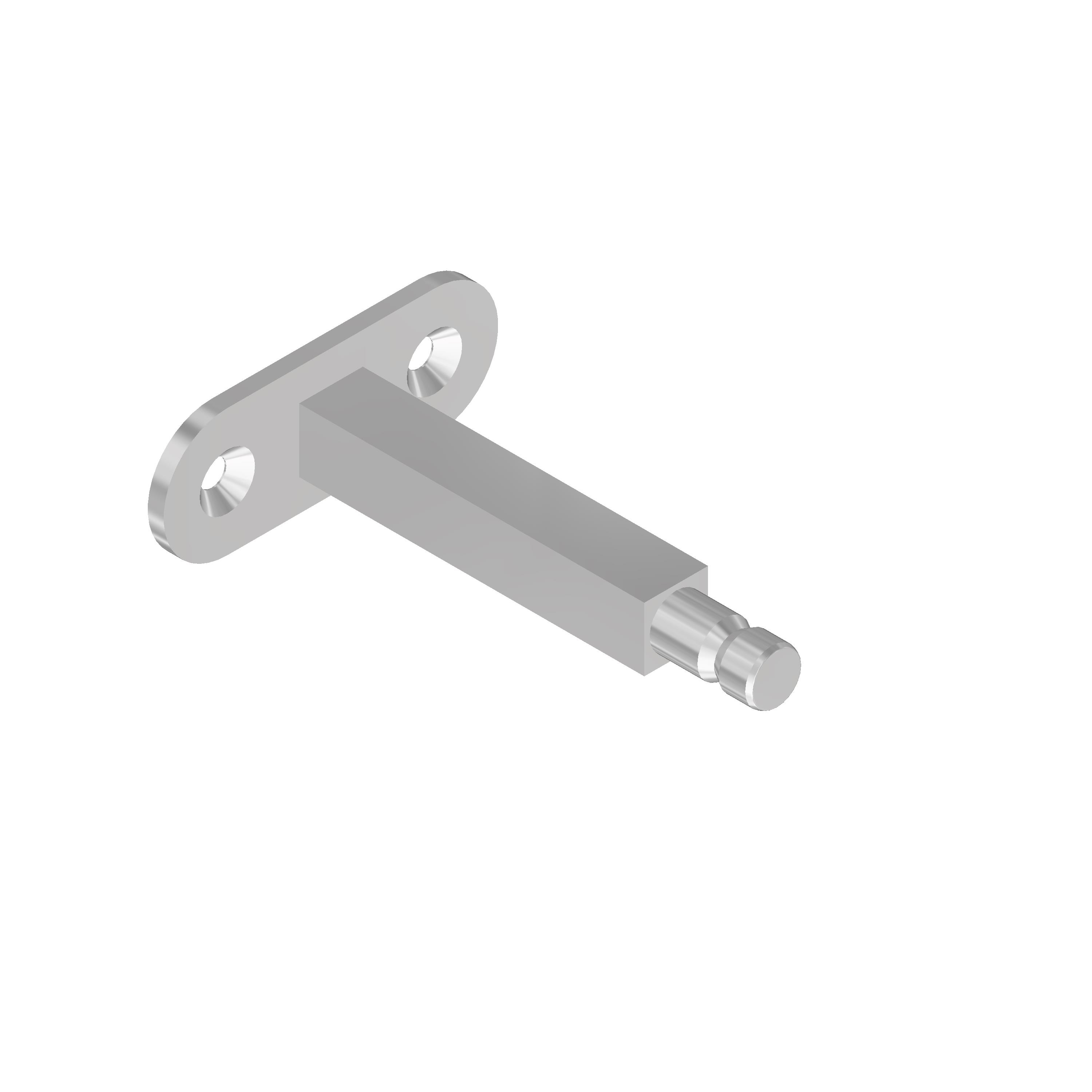 V2A Handlaufträger gerade für Ø42,4 mm Rohr, starr mit quadratischem Stift 12 x 12 x 65 mm