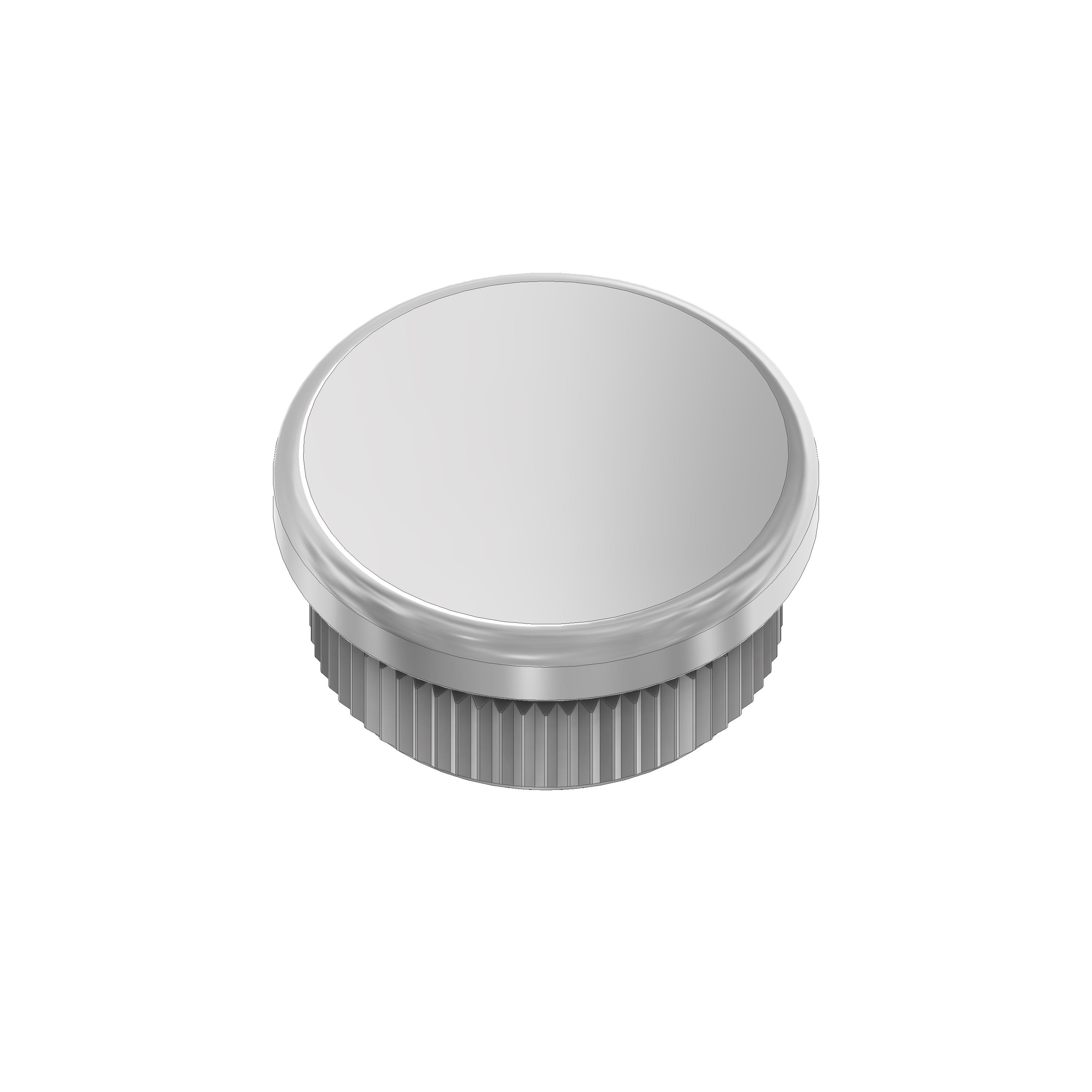 V2A Endkappe Ø26,9 x 2,0 mm flach, gerändelt für Rohr Ø26,9 x 2,0 mm zum einschlagen