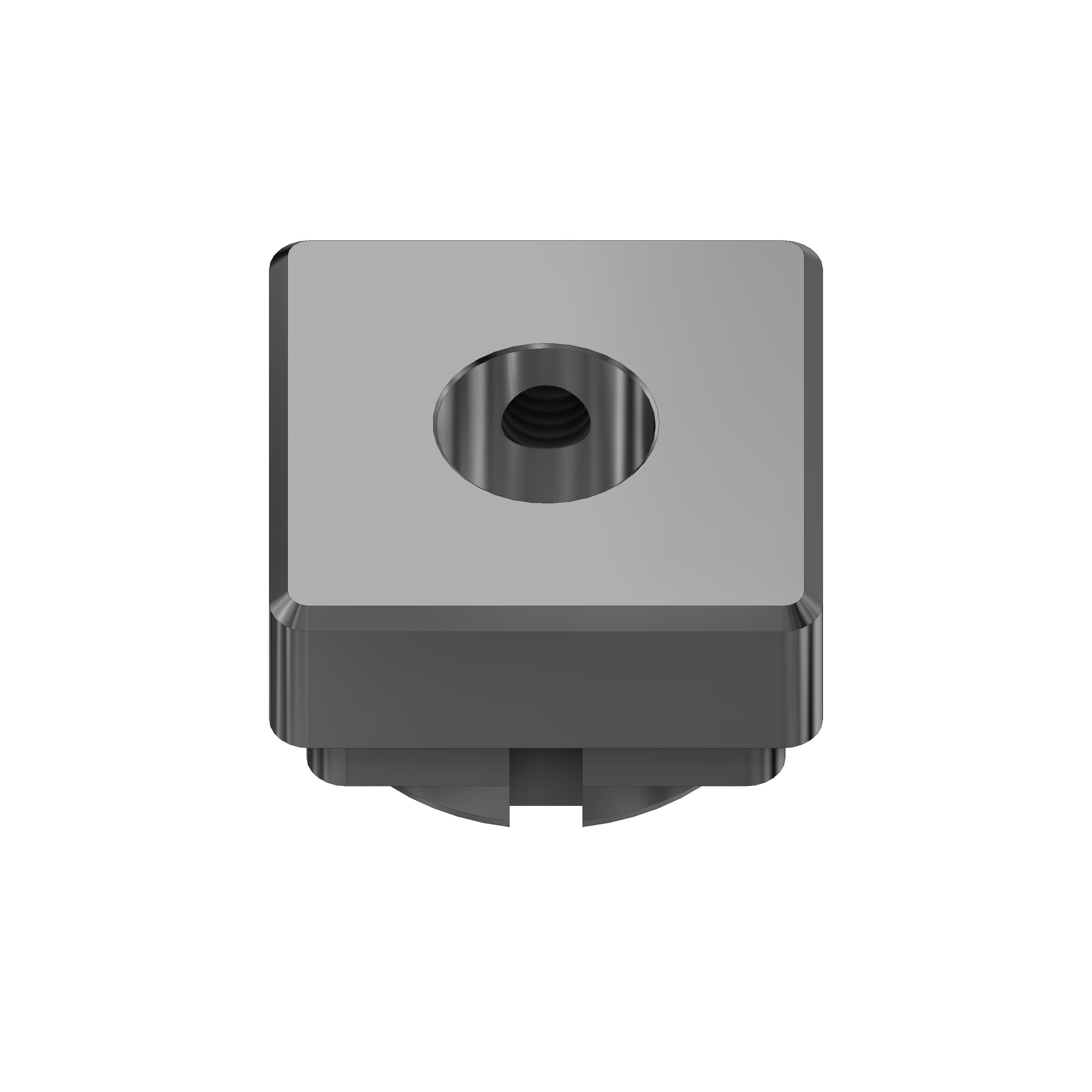 Stahl Einschweißdeckel 30 x 30 mit Durchgangsbohrung Ø12,1 mm und Querbohrung M6