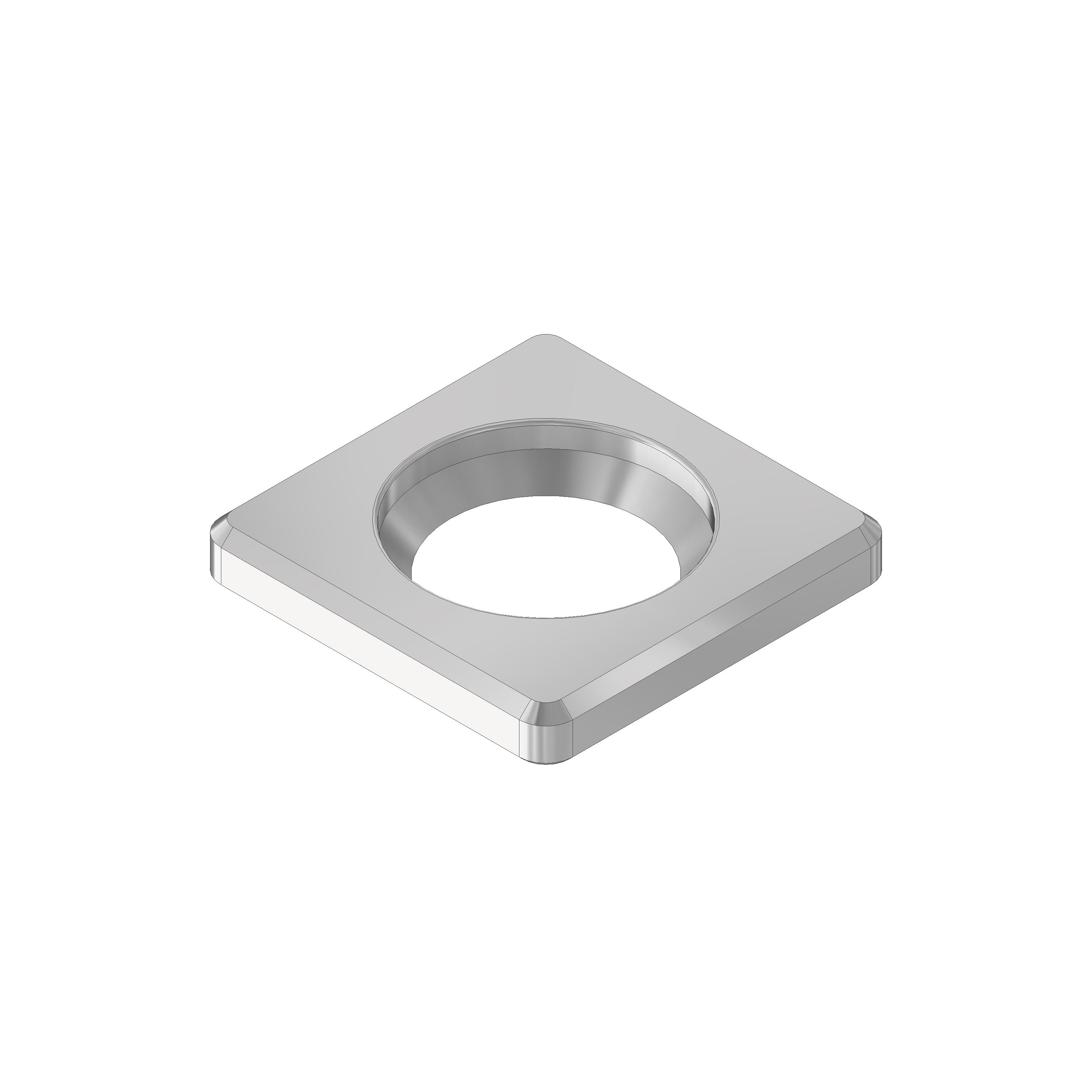 V2A Quadrat-Scheibe 30x30x4 mm mit Senkbohrung für Senkkopfschraube M10 DIN 7991