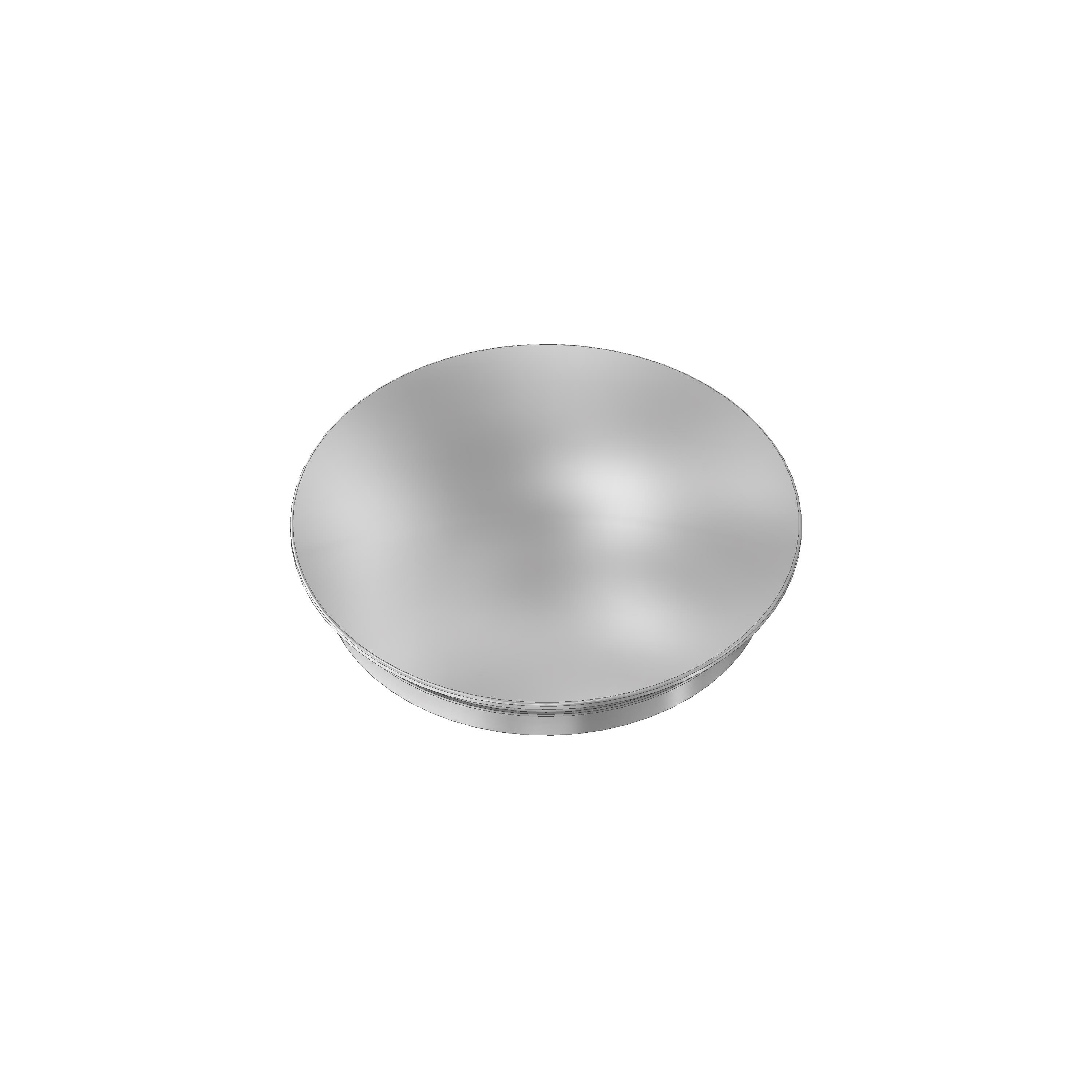 V2A Endkappe Ø33,7 x 2,0 mm gewölbt, ohne Rändel, für Rohr Ø33,7 x 2,0 mm zum einschlagen