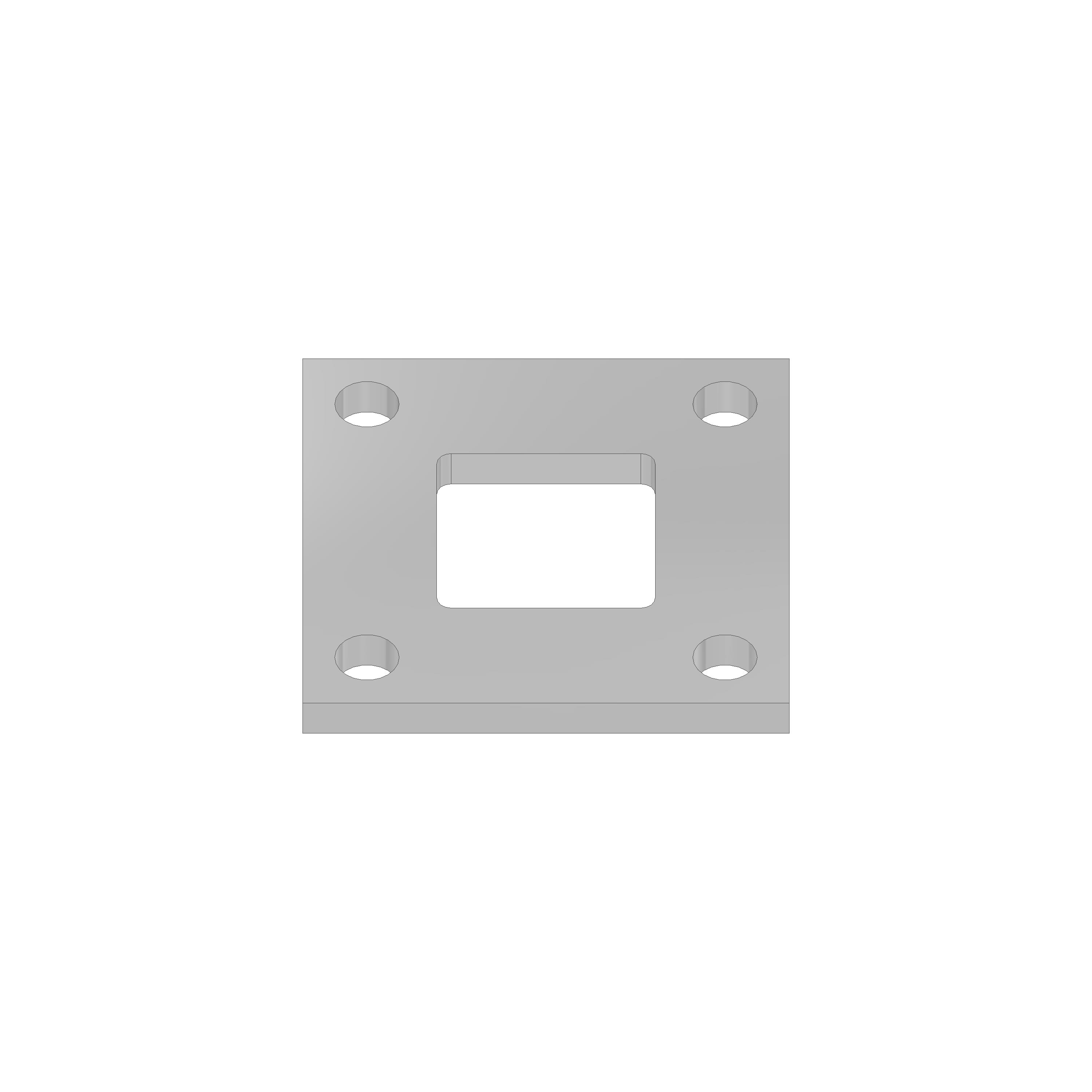 V2A Quadratplatte 68x68x6 mm mit 4 Durchgangsbohrungen 9 mm für 30x30 Rohr