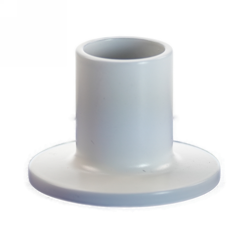 Sprossenschuh Ø40x28mm RAL9010 mit Ausdrehung Ø16,7 mm mit Gewinde M16x1, Wst. 1.0718 beschichtet, weiß RAL 9010