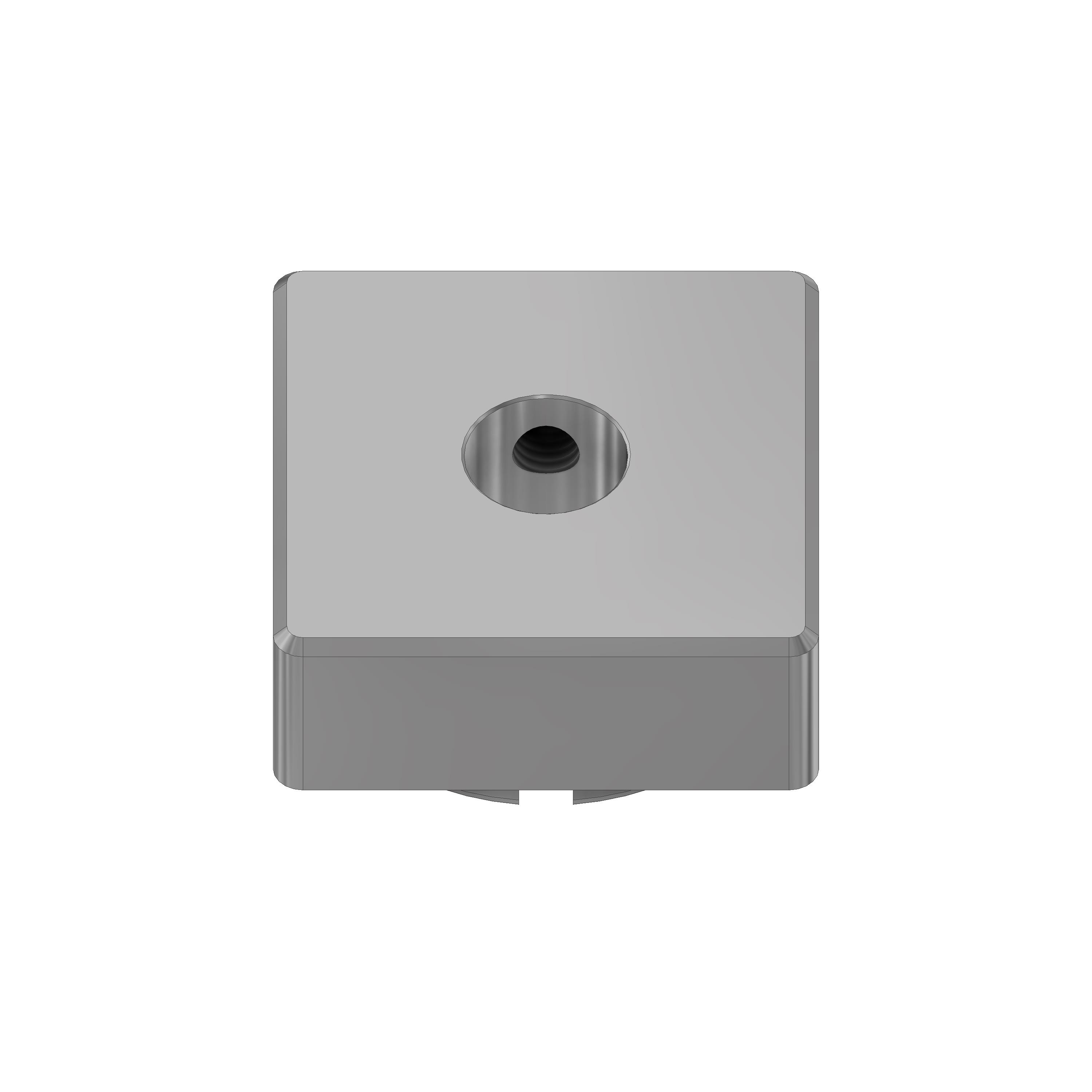 V2A Einschweißdeckel 40 x 40 mit Durchgangsbohrung Ø12,1 mm und Querbohrung M6