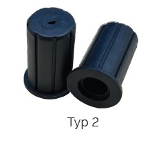 Gummilager Typ 2 (30 x 58 mm) mit Bund DIN EN 10204, Härte 70 Shore A VPE 50 Stück