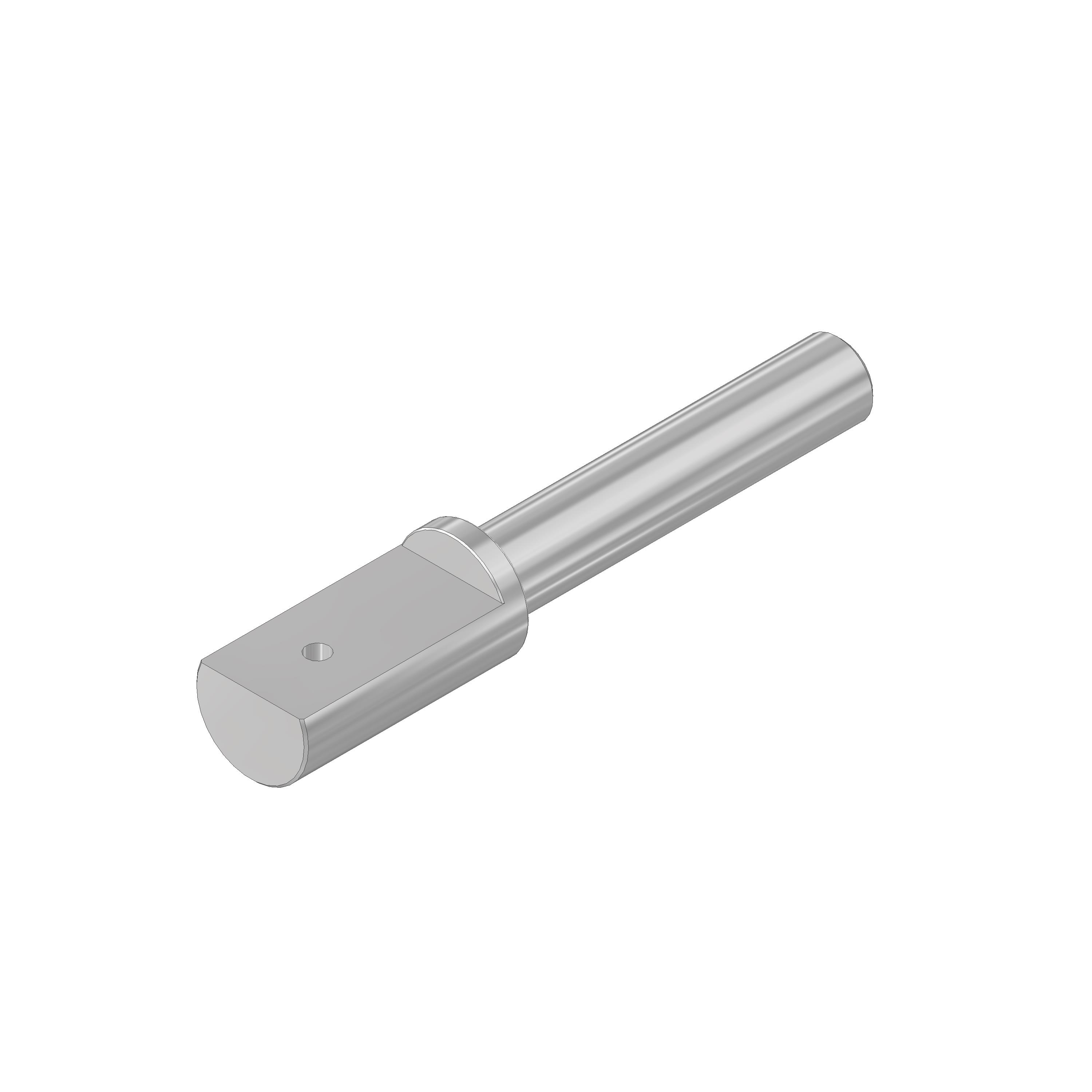 V2A Auflagebolzen Ø16x25x132mm Bolzenlänge: 82 mm Auflagefläche: 45 mm mit Bohrung 5mm und Senkung für Linsensenkkopfschraube