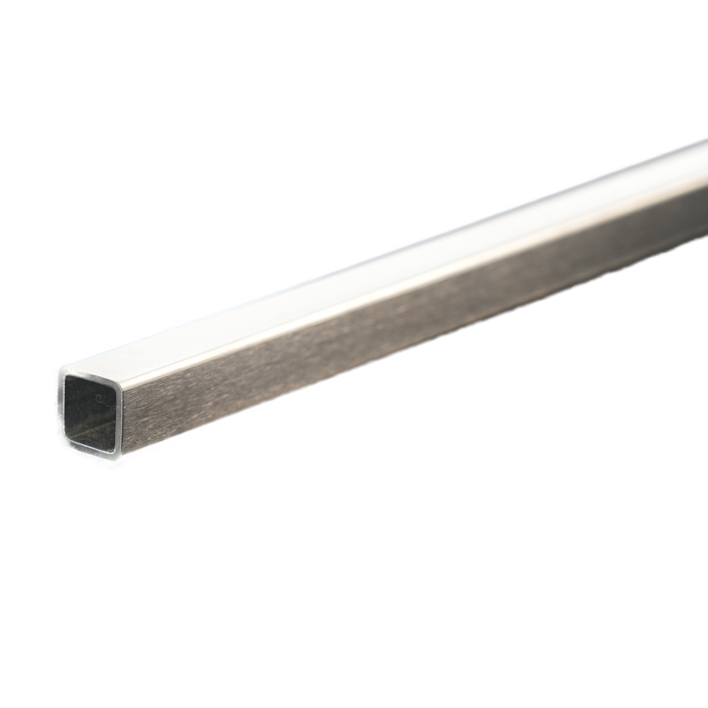 Quadrostab 16x16x1,5x750 mm ohne Gewinde, Wst. 1.4301 geschliffen Korn 400 ohne Trapezscheibe