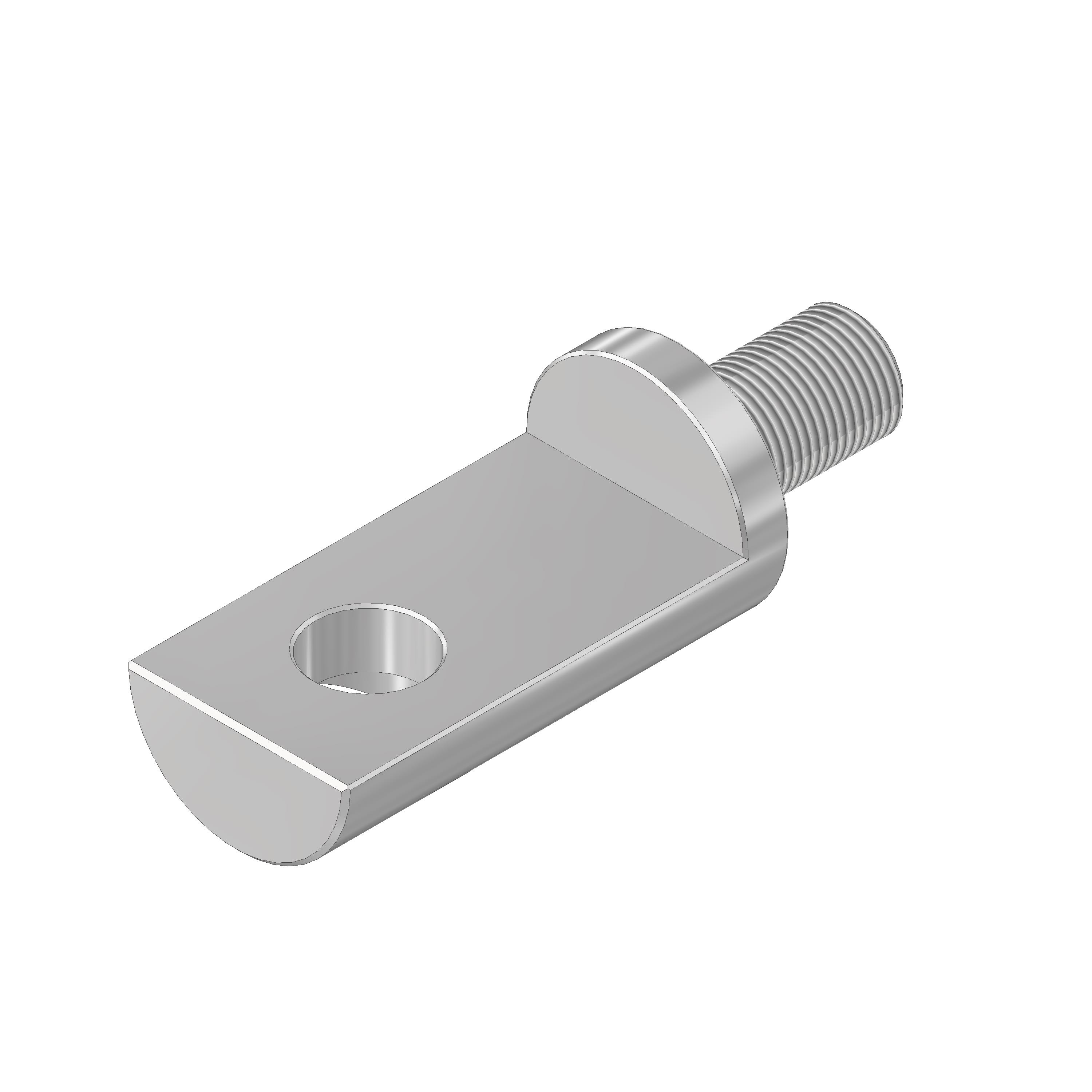V2A Stufenauflagebolzen 16 x 25 x 70 mm, mit AG M12x1 Bolzenlänge: 70 mm Auflagefläche: 45 mm mit Bohrung 12 mm