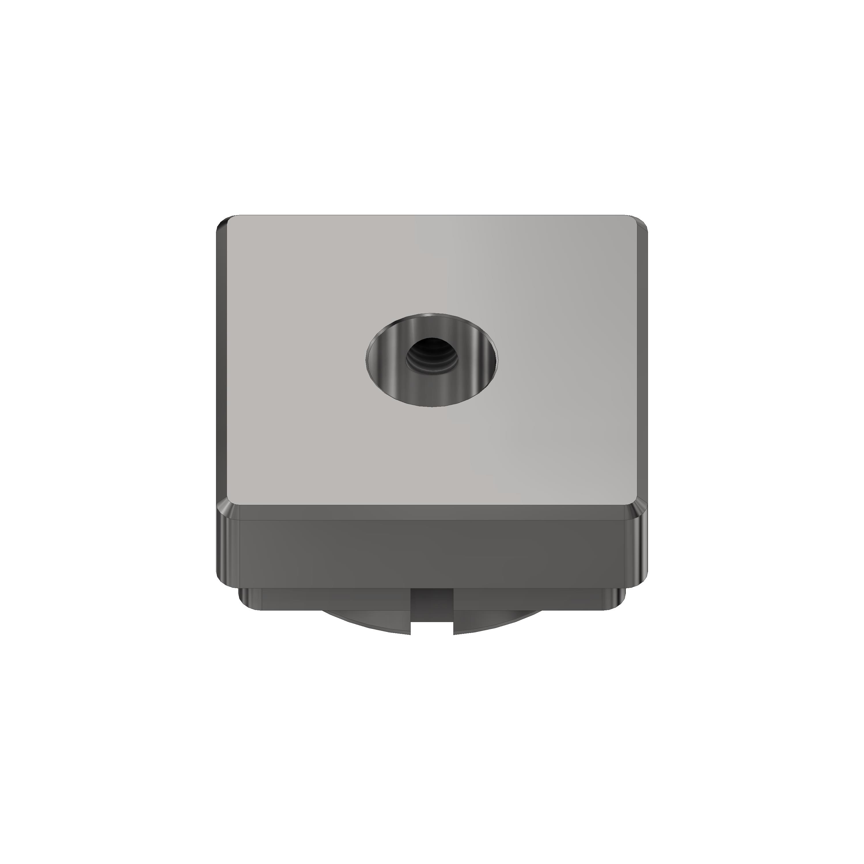 Stahl Einschweißdeckel 40 x 40 mit Durchgangsbohrung Ø12,1 mm und Querbohrung M6