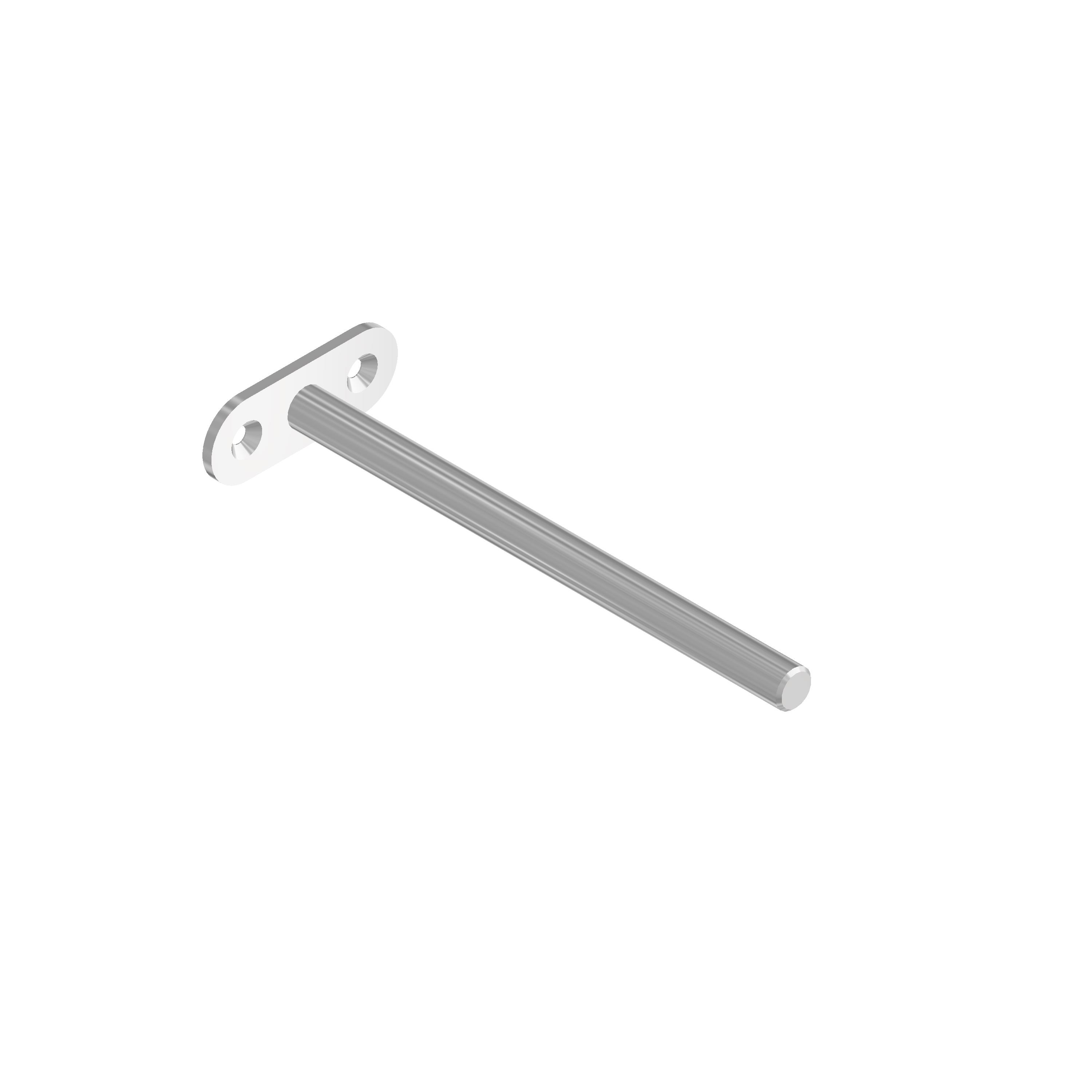 V2A Handlaufträger gerade für Ø42,4 mm Rohr, starr, Stift Ø12 x 166 mm