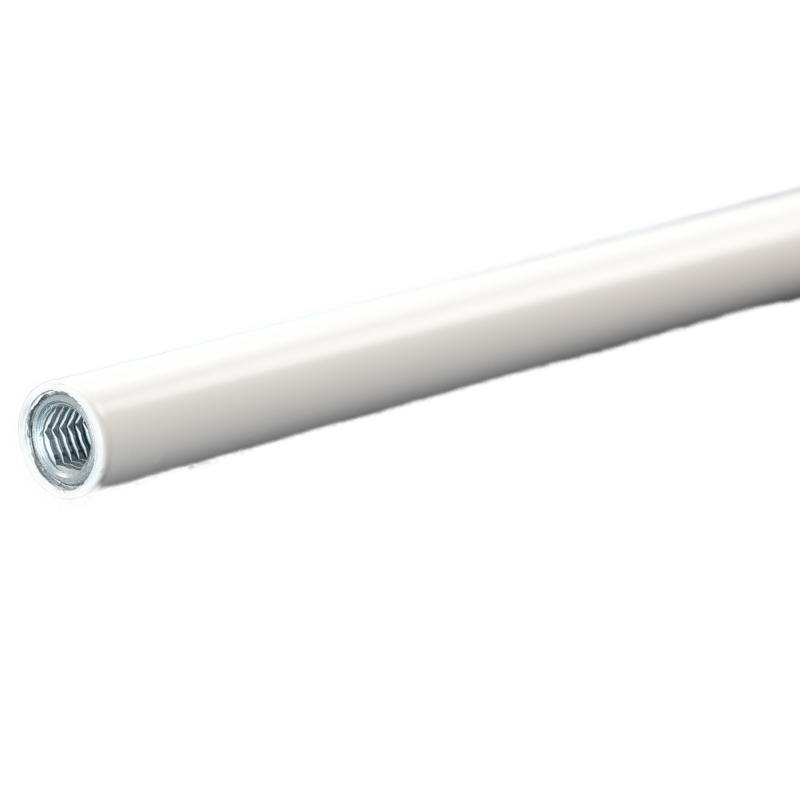 Stab Ø16 x 710 mm in RAL 9010 beidseitig Innengewinde M10 OHNE Trapezscheibe