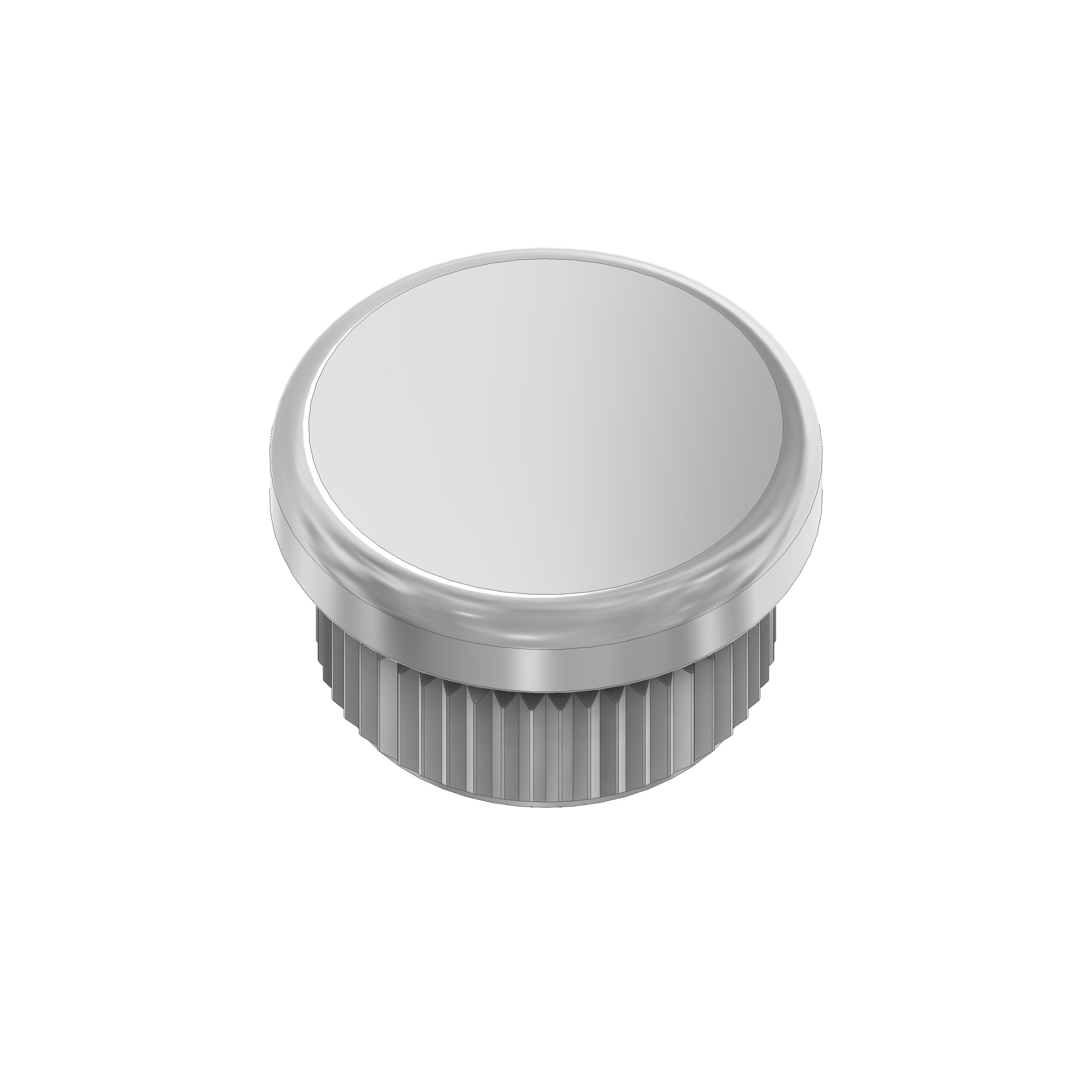 V2A Endkappe Ø21,3 x 2,0 mm flach, gerändelt, für Rohr Ø21,3 x 2,0 mm zum einschlagen