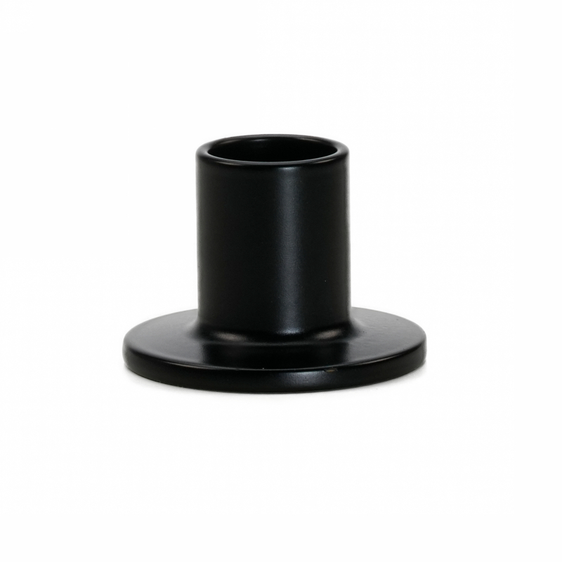 Sprossenschuh Ø40x28mm RAL9005 mit Ausdrehung Ø16,7 mm mit Gewinde M16x1, Wst. 1.0718 beschichtet, schwarz RAL 9005