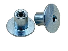 Flachkopfmuttern für M10 Gewindestangen, Innensechskant, Kopf Ø30 mm, Stahl verzinkt VPE : 500 Stück