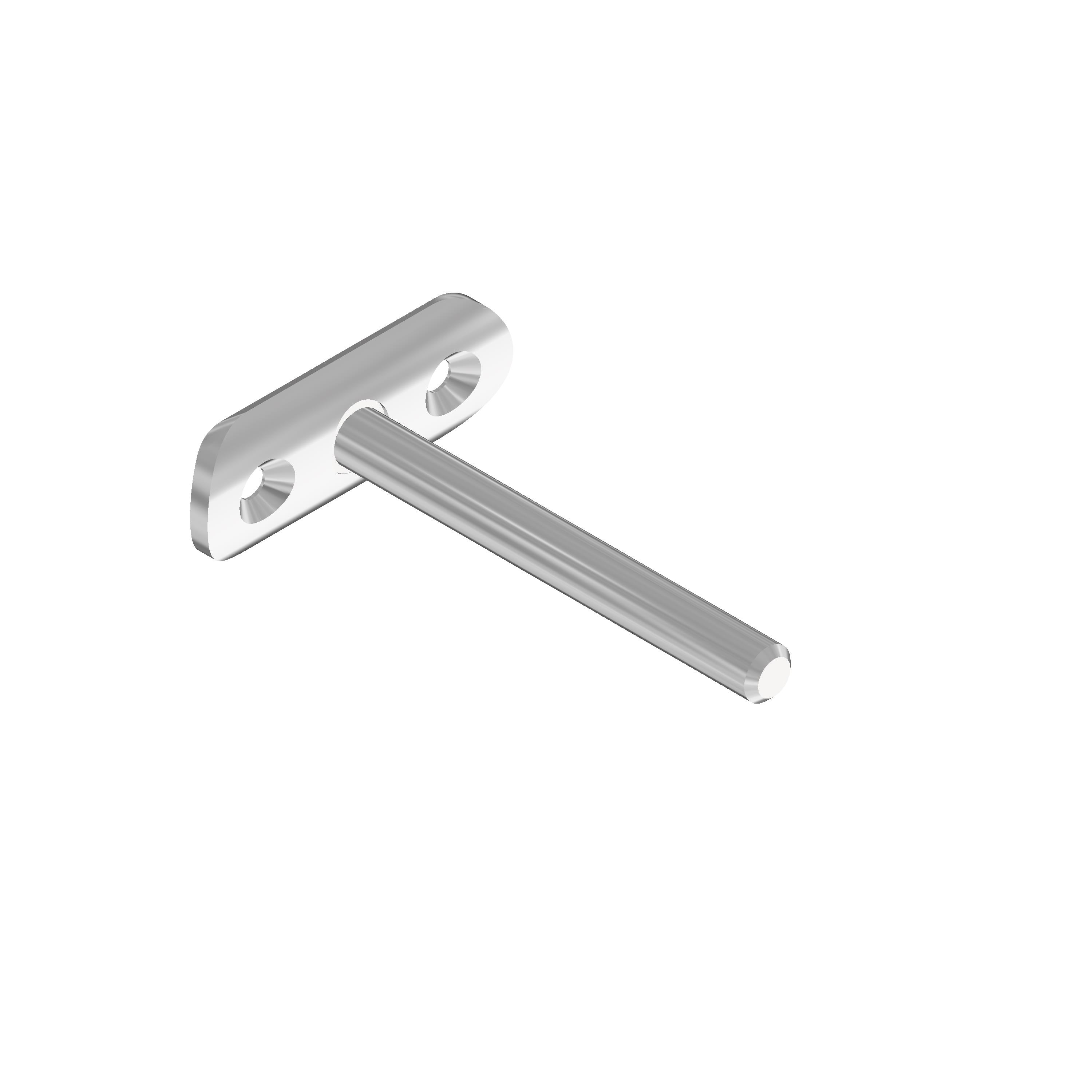 V2A Handlaufträger rund starr Stift Ø10 x 90 mm