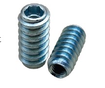 Stahl-Verbindungsmuffe, Ø 16 mm x 36, M10 Innengewinde, Außen-Holzgewinde, ohne Schlitz, blau verzinkt,