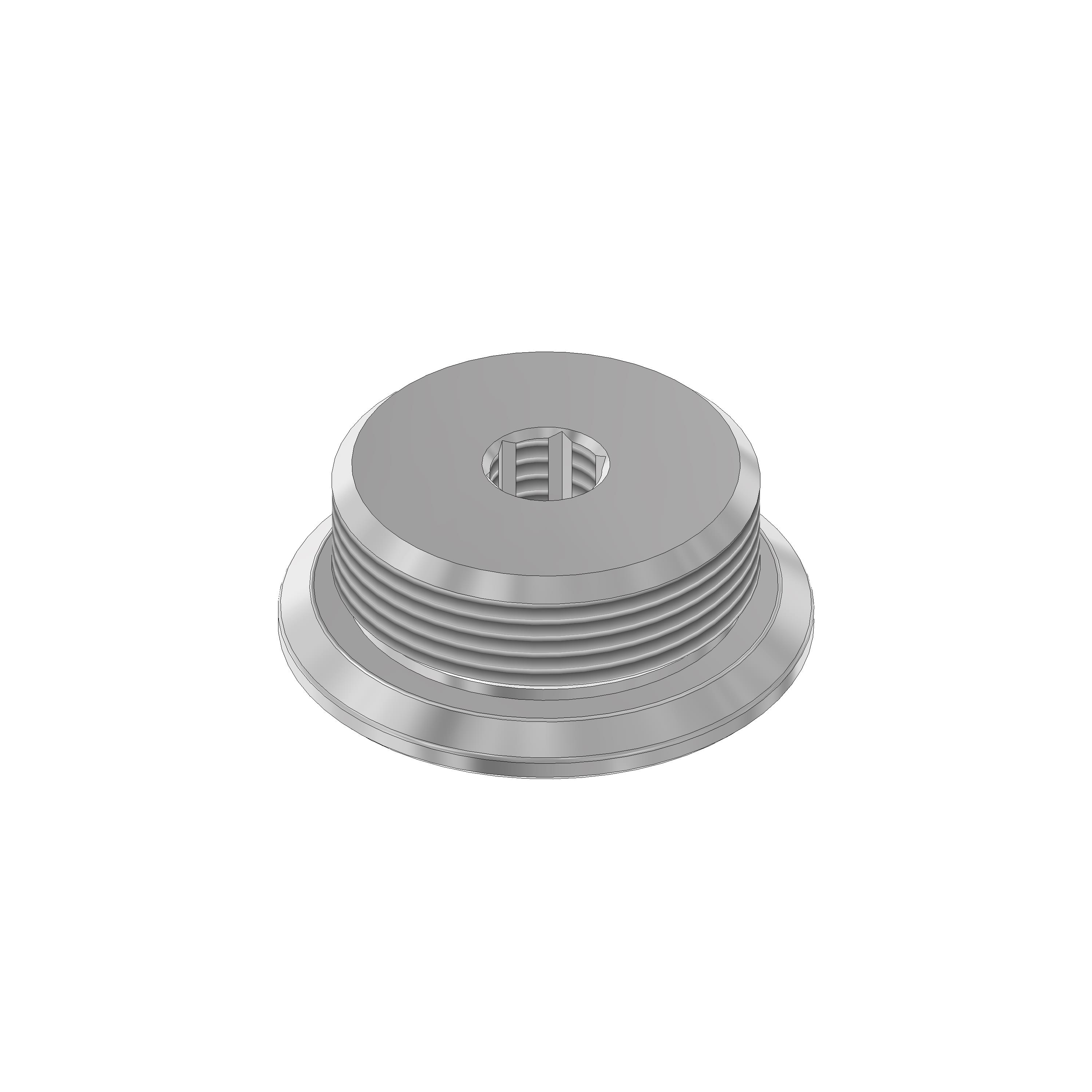 V2A Gewindescheibe Ø40 / M32 mit Innengewinde M10, SW 8 für V2A Rohr Ø33,7 mm