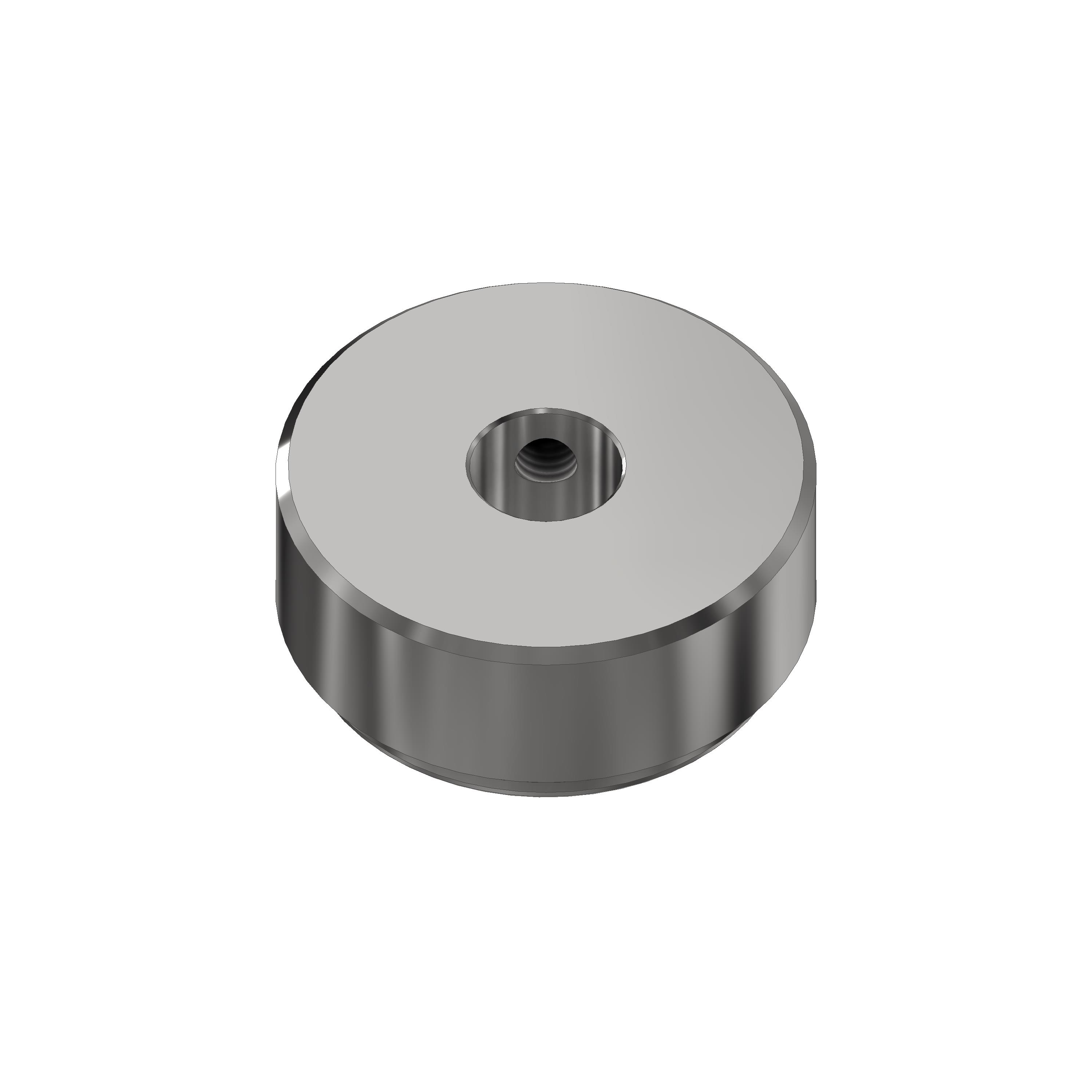 Stahl Einschweißdeckel Ø42,4 mit Durchgangsbohrung Ø12,1 mm und Querbohrung M6 für Rohr Ø42,4 x 2,0 mm