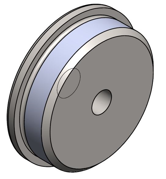 Endkappe Ø 42,4 x 12, flach, mit IG M8, mit Rändel Wst. 1.4305