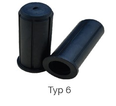 Gummilager Typ 6 (25 x 73 mm) mit Bund DIN EN 10204, Härte 70 Shore A VPE 50 Stück