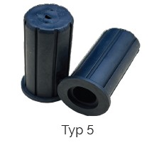 Gummilager Typ 5 (30 x 73 mm) mit Bund DIN EN 10204, Härte 70 Shore A VPE 50 Stück