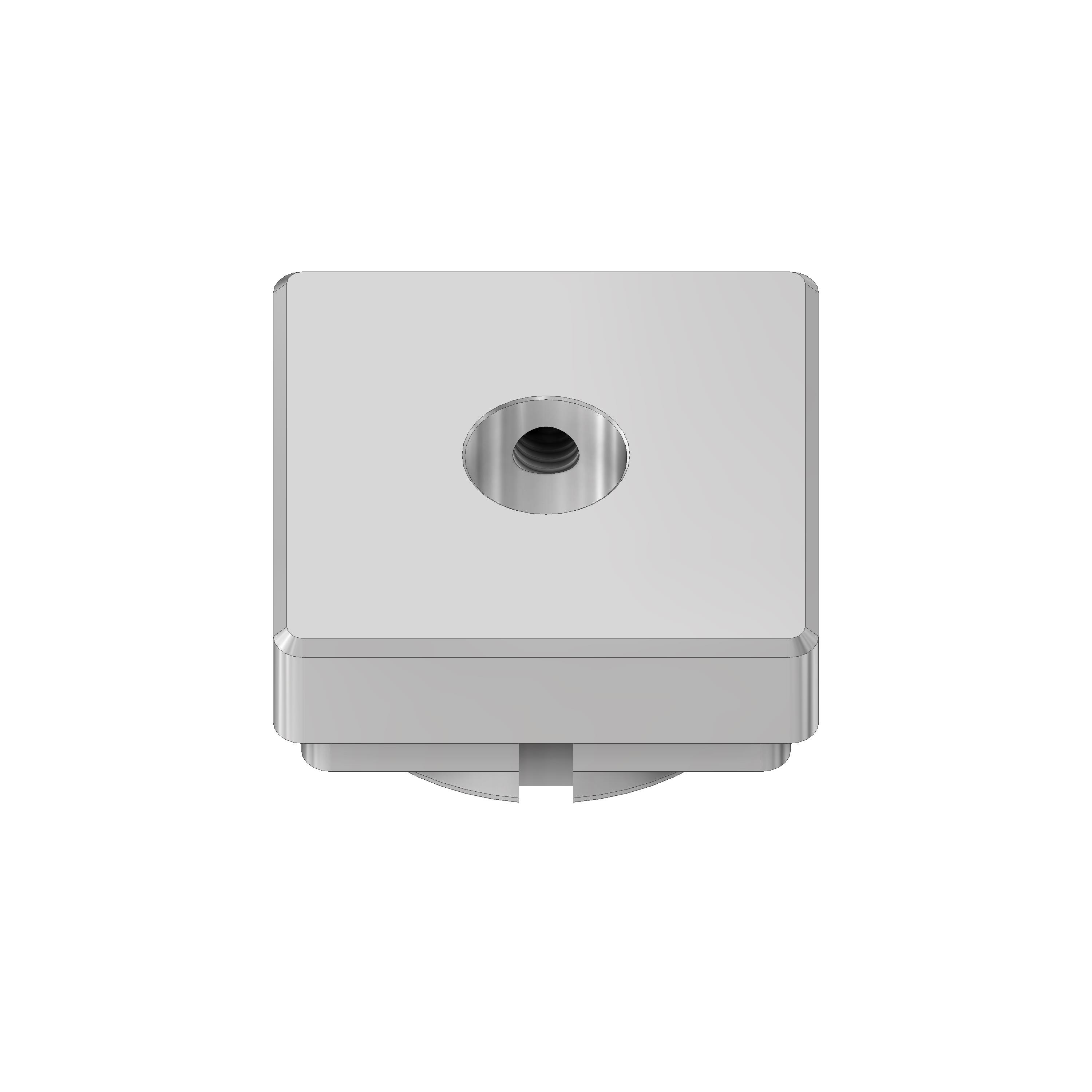 V2A Einschweißdeckel 40 x 40 mit Durchgangsbohrung Ø12,1 mm und Querbohrung M6