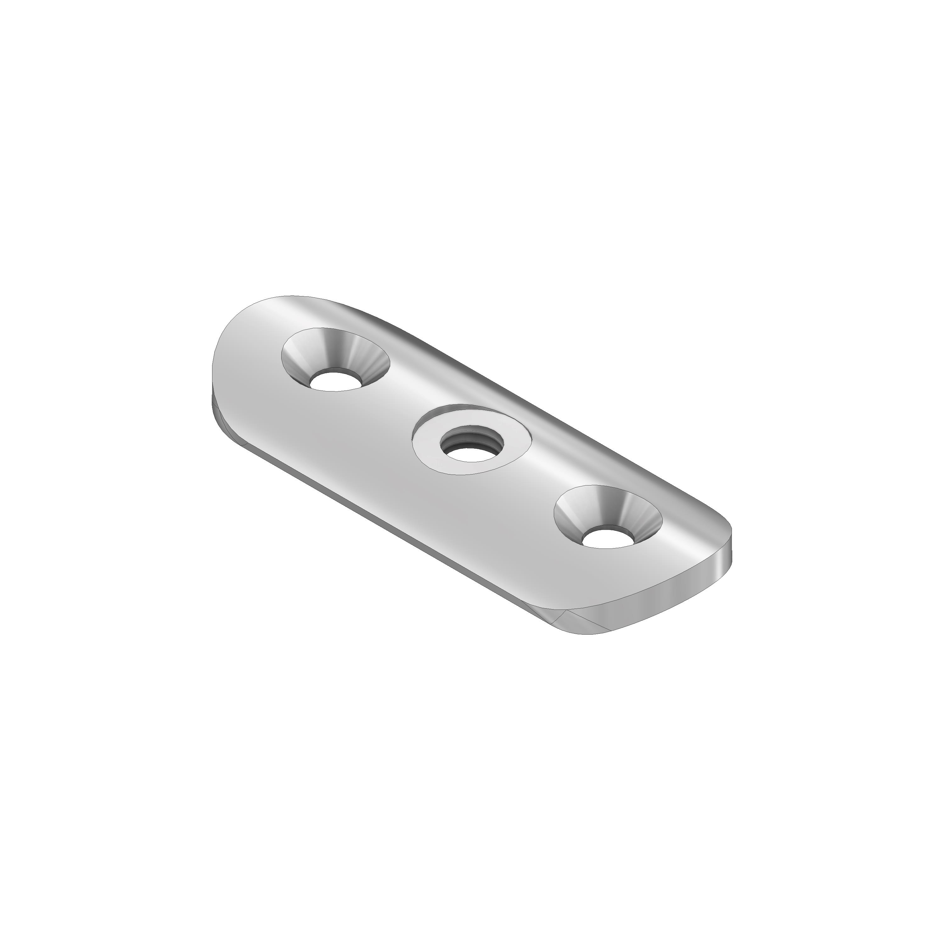 V2A Handlaufträgerplatte rund für Rohr Ø42,4 mm mit Gewinde M8 mittig einseitig geschliffen 1 x Gewinde M8 mittig