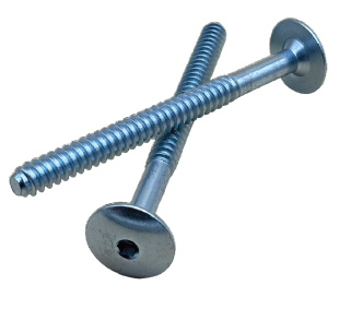 Flachrundkopfschrauben Ø 30 mm Holzgewinde 10,5 x 100 mm Innensechskant SW 6 Gewindelänge 60 mm Qualität 5.8, nach DIN ISO 898 VPE : 250 Stück