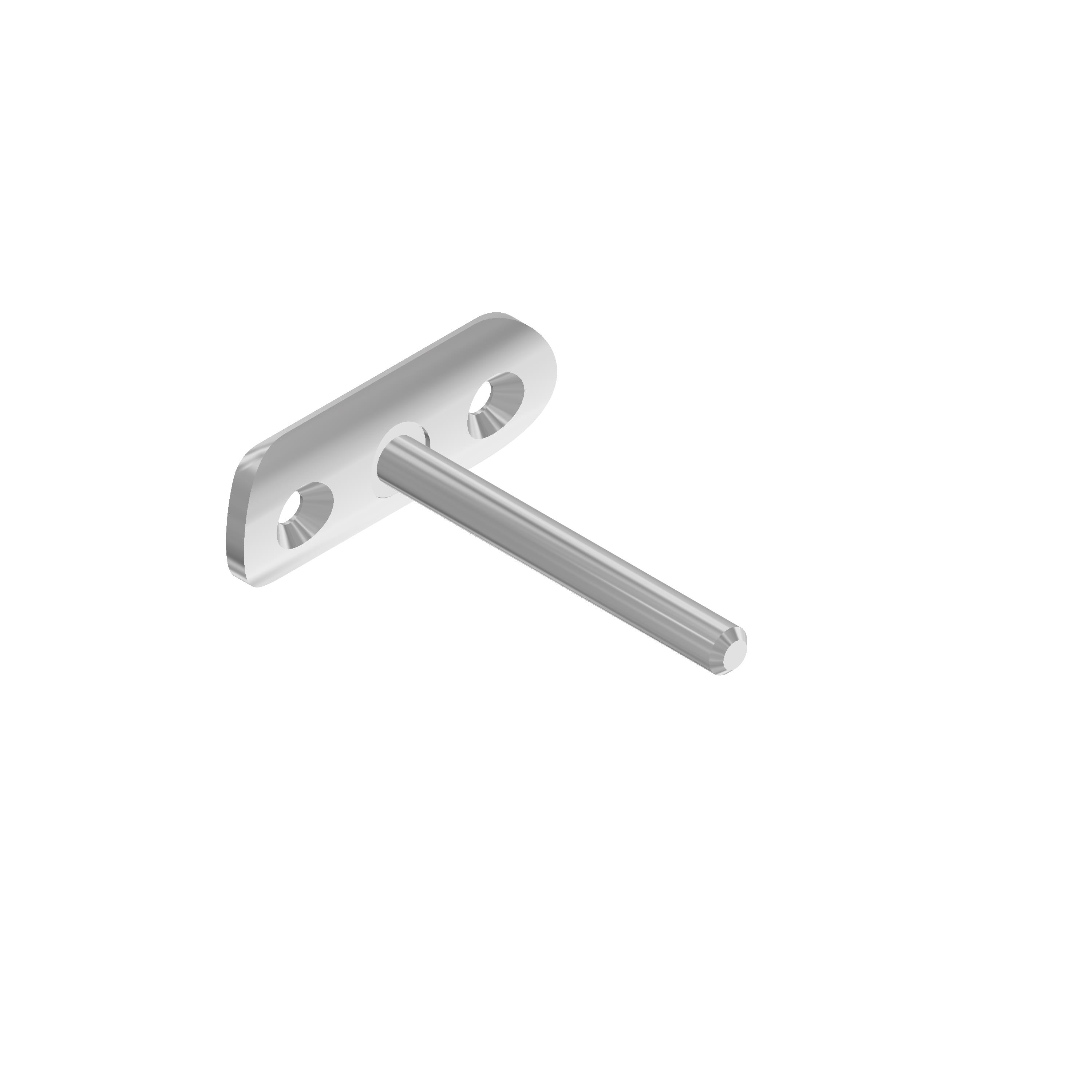 V2A Handlaufträger 2-teilig rund für Ø42,4 mm Rohr, Stift Ø8 x 71 mm