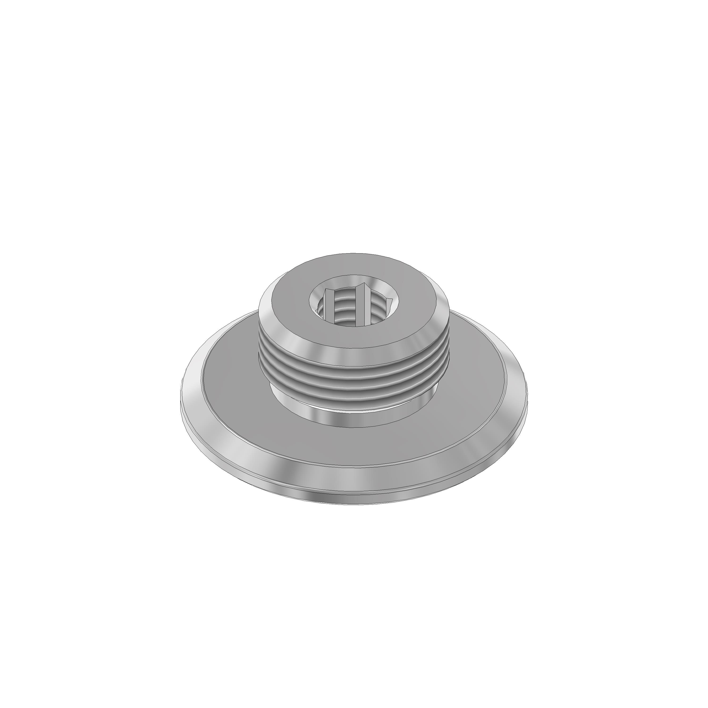 V2A Gewindescheibe Ø40 / M22 mit Innengewinde M10, SW 8 für V2A Rohr Ø25 mm