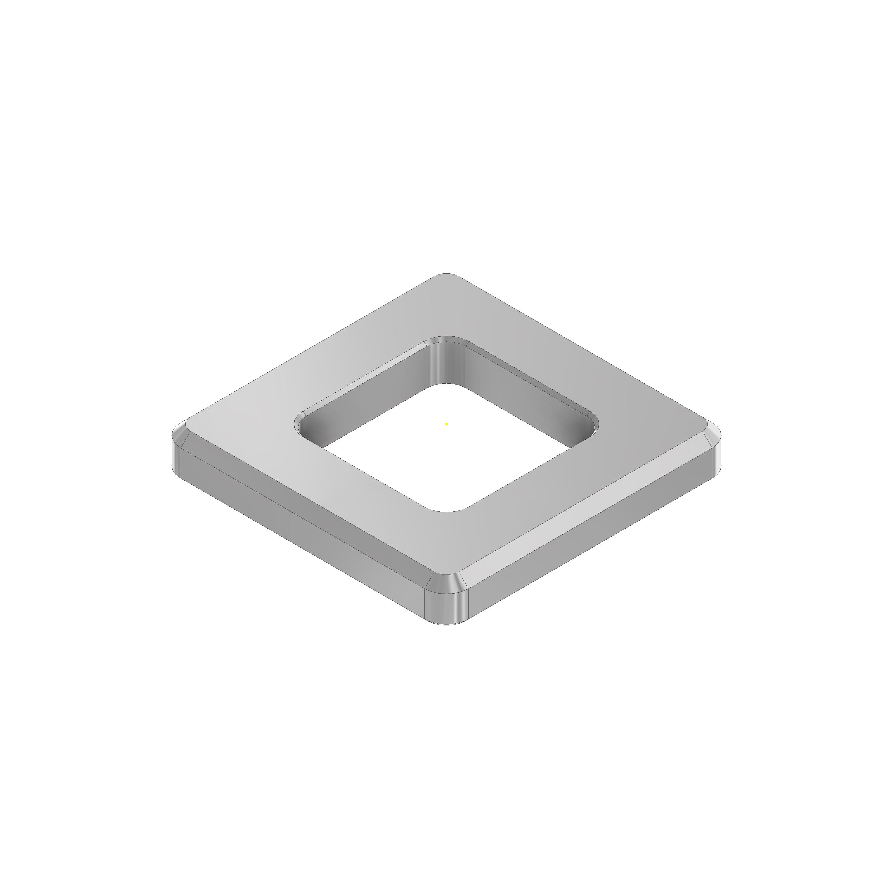 V2A Quadrat-Scheibe 30x30x4 mm ausgefräst auf 16,4x16,4 mm VPE 100
