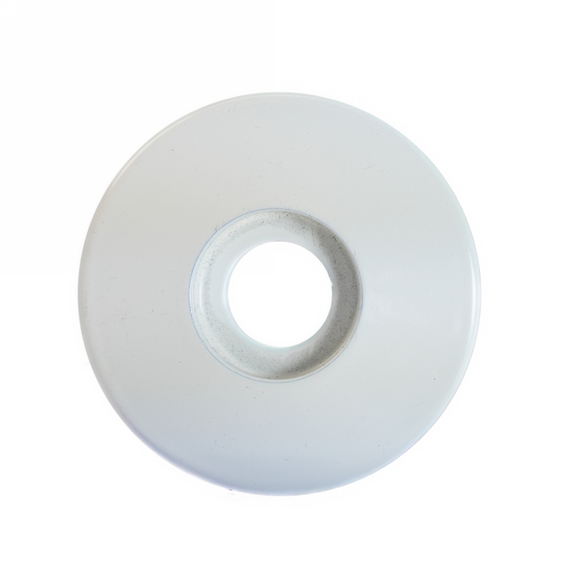 Trapezscheibe Ø30x4 mm RAL9010 mit Ausdrehung Ø16,7x1,5 mm und Durchgangsbohrung Ø11 mm beschicht. in reinweiß RAL9010